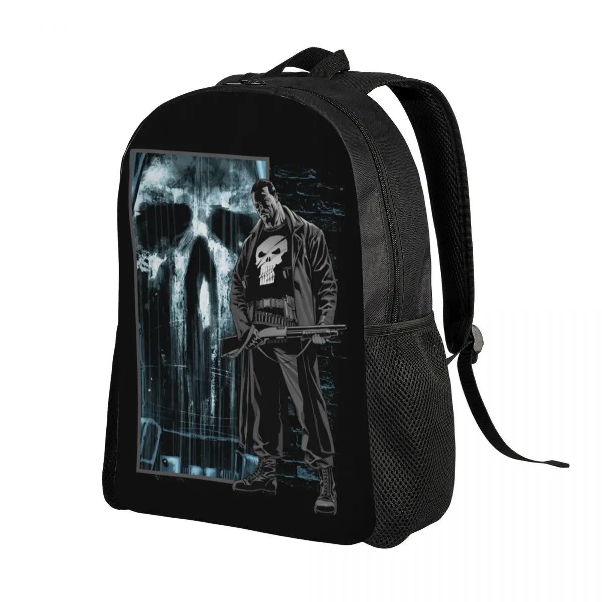 Custom Classic Punisher Laptop Backpack Women Men Casual Bookbag for College School Student Bags