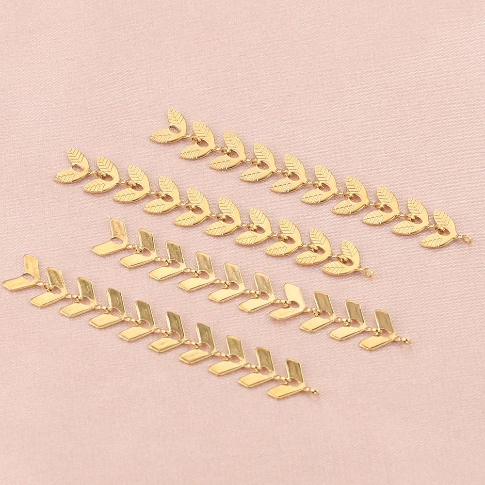 

10pcs Gold-Plate Stainless Steel Earrings Airplane Charms Leaf Dangle Earring Pendants for Jewelry Making DIY Supplies Wholesale