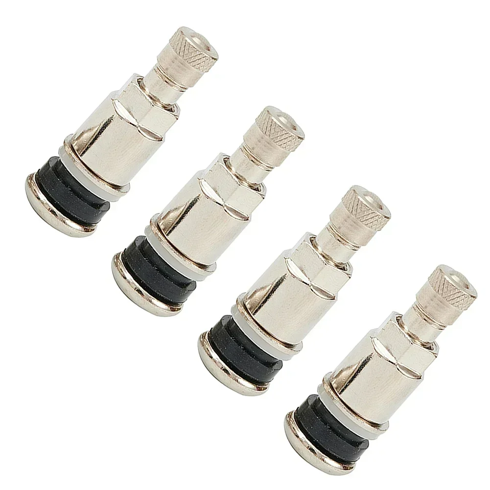 4x Stainless Steel Tyre Valve Bolt In Stem Tube Valve Stem Caps- Hot Sale For Bbs- Alloys Wheels Chrome Silver Metal Car Van