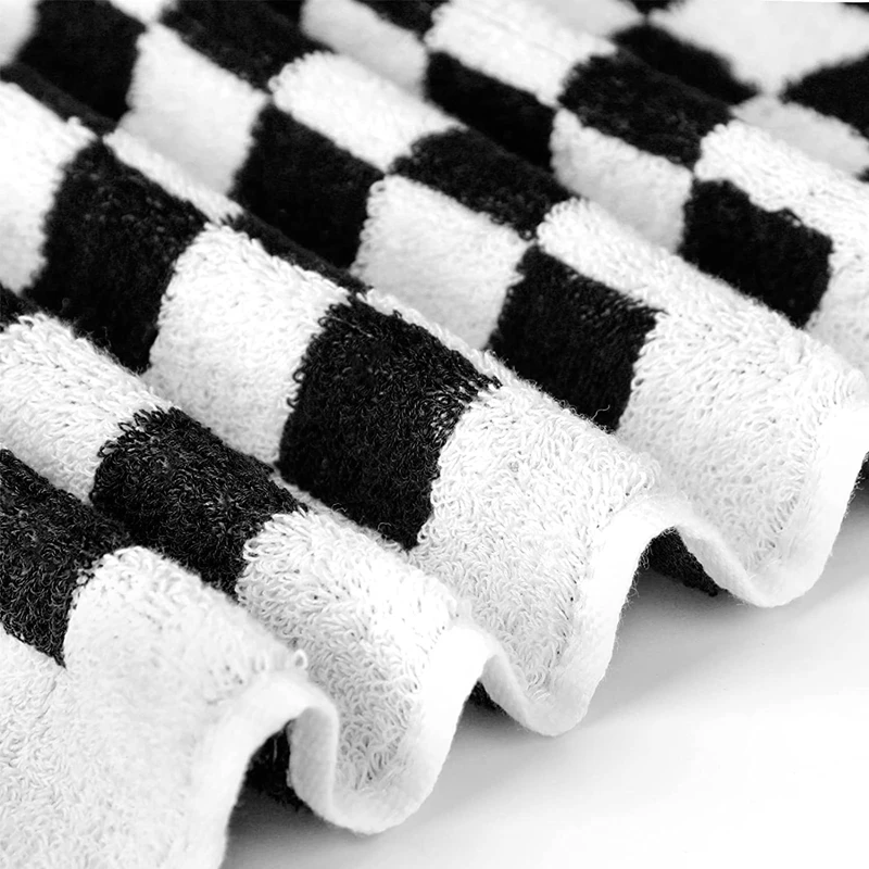 Bathroom Checkered Hand Face Towels Set of 1/4 Retro Checkerboard Bath Towels Set Kitchen Towels Soft Towels for Bath Dorm Teens