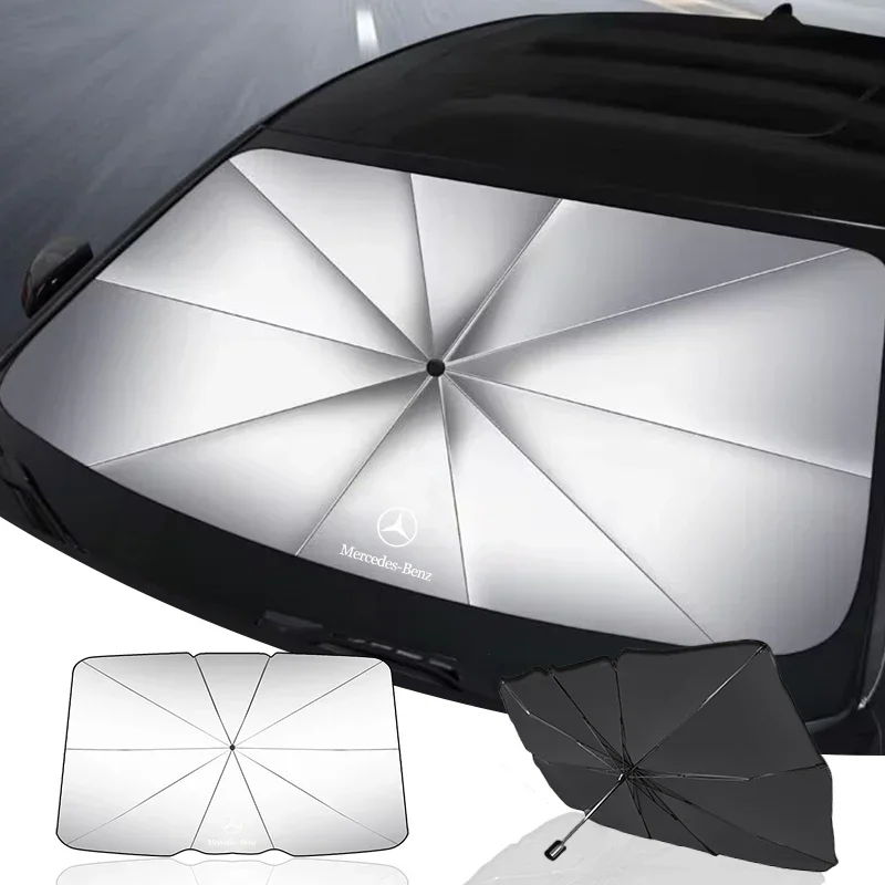 Vehicle Sunshade Umbrella Shield Front Windshield Sunscreen Cover For Mercedes Benz AMG A B C E S class GLA GLC CLA GLK GLE