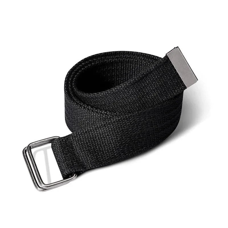 

Men's Belt Versatile Youth Knitted Solid Color Double Loop Buckle Casual Sports Canvas Belt