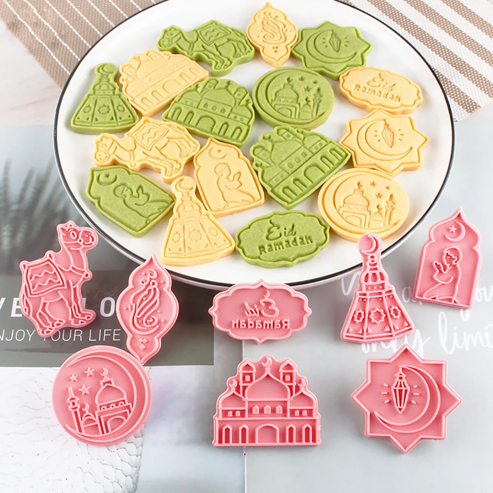 

Eid Mubarak Cake Decorating Tools Ramadan Cookie Press Stamp Embosser Biscuit Cutter Fondant Sugarcraft Cookie Cutters Mold