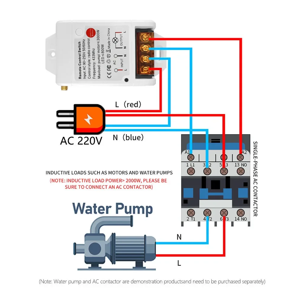 RF 433 Mhz Universal Wireless Remote Control Switch 110V 220v 30A  3000M Remote Control for Electric Gate Light water pump