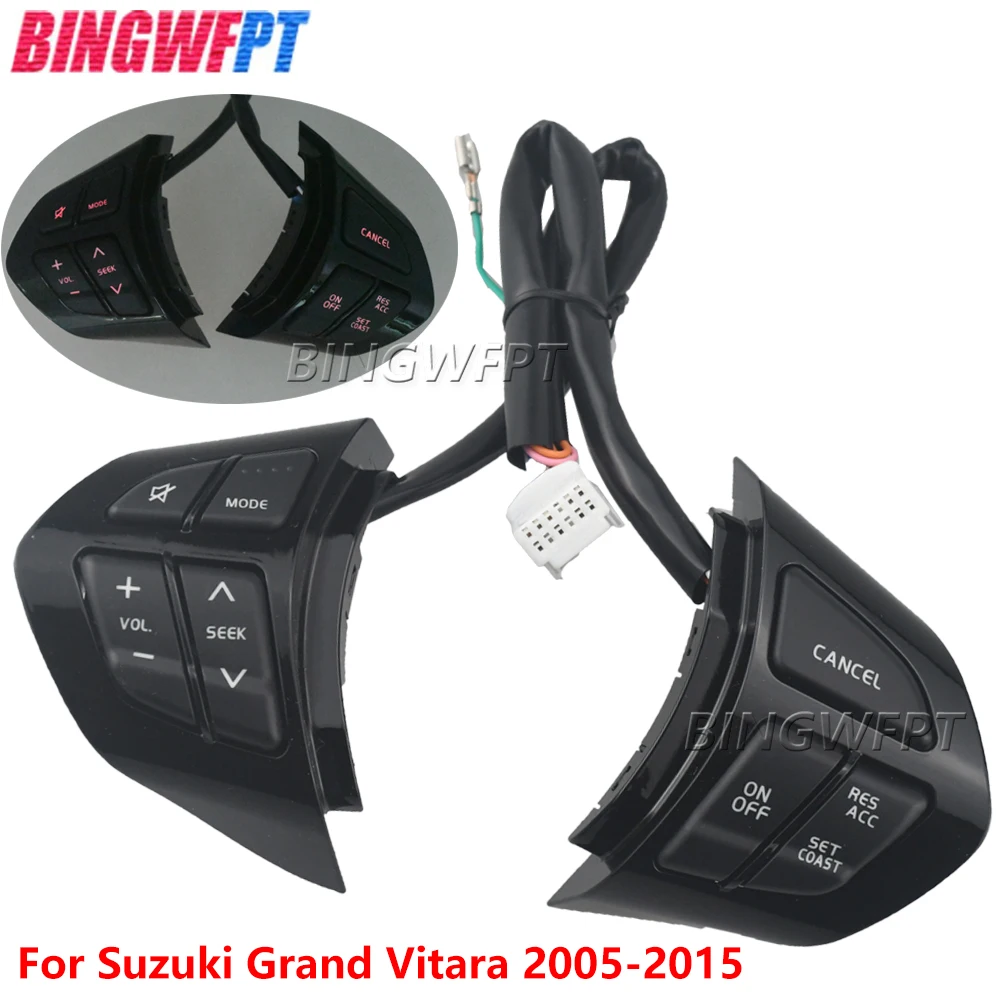 

Steering Wheel Button Cruise Switch Audio Volume Bluetooth Phone Media Control Button Switches for Suzuki Grand Vitara 2005-2015