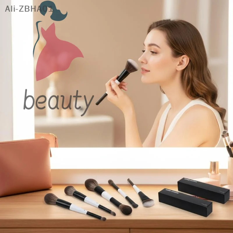 F4 Dual-head Contour Blush F2 Powder Brush F3 Highlight Soft Synthetic Hair Makeup Brushes Blusher Highlighter Cosmetic Brushes