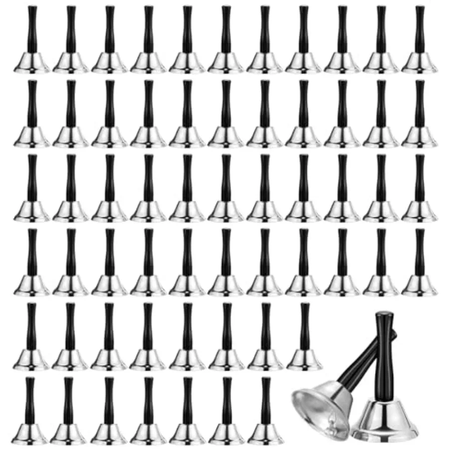 

60 Pcs Loud Hand Bell Bulk Alarm Bell Dinner Service Food Line Ringing for Pets Sick and Elderly for Weddings Christmas Decorat