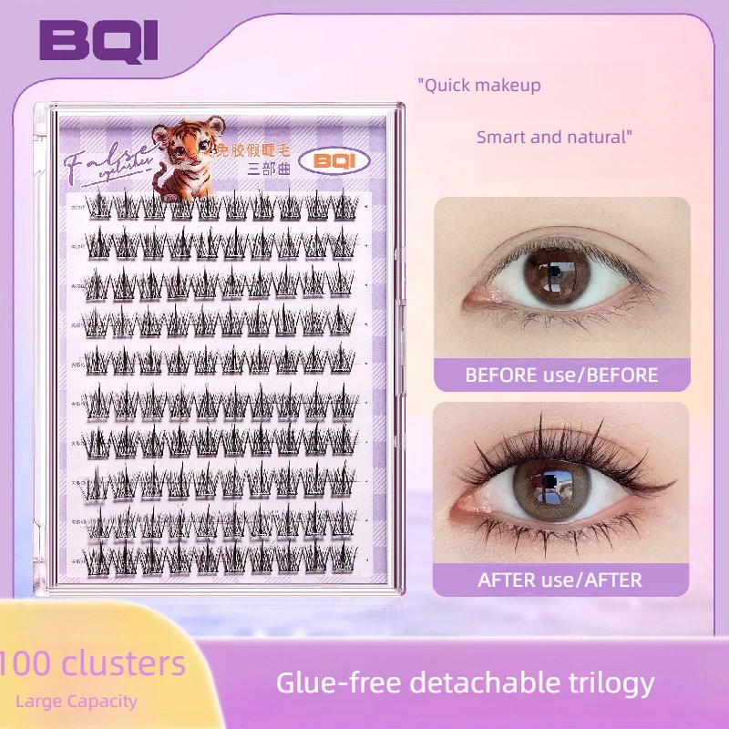 Pestañas postizas sin pegamento, pestañas postizas de gran volumen, 10 filas de pestañas postizas extraíbles, racimo de pestañas de girasol