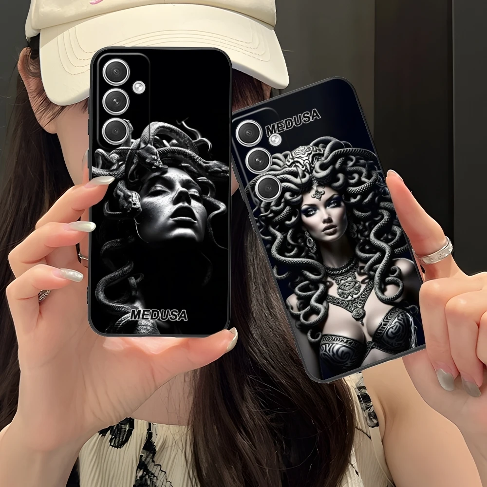 Medusa Snake Painting Mobile Cell Phone Case for Samsung Galaxy S24 S23 S22 S21 S20 S10 S9 Plus FE Ultra Lite Black Cover Shell