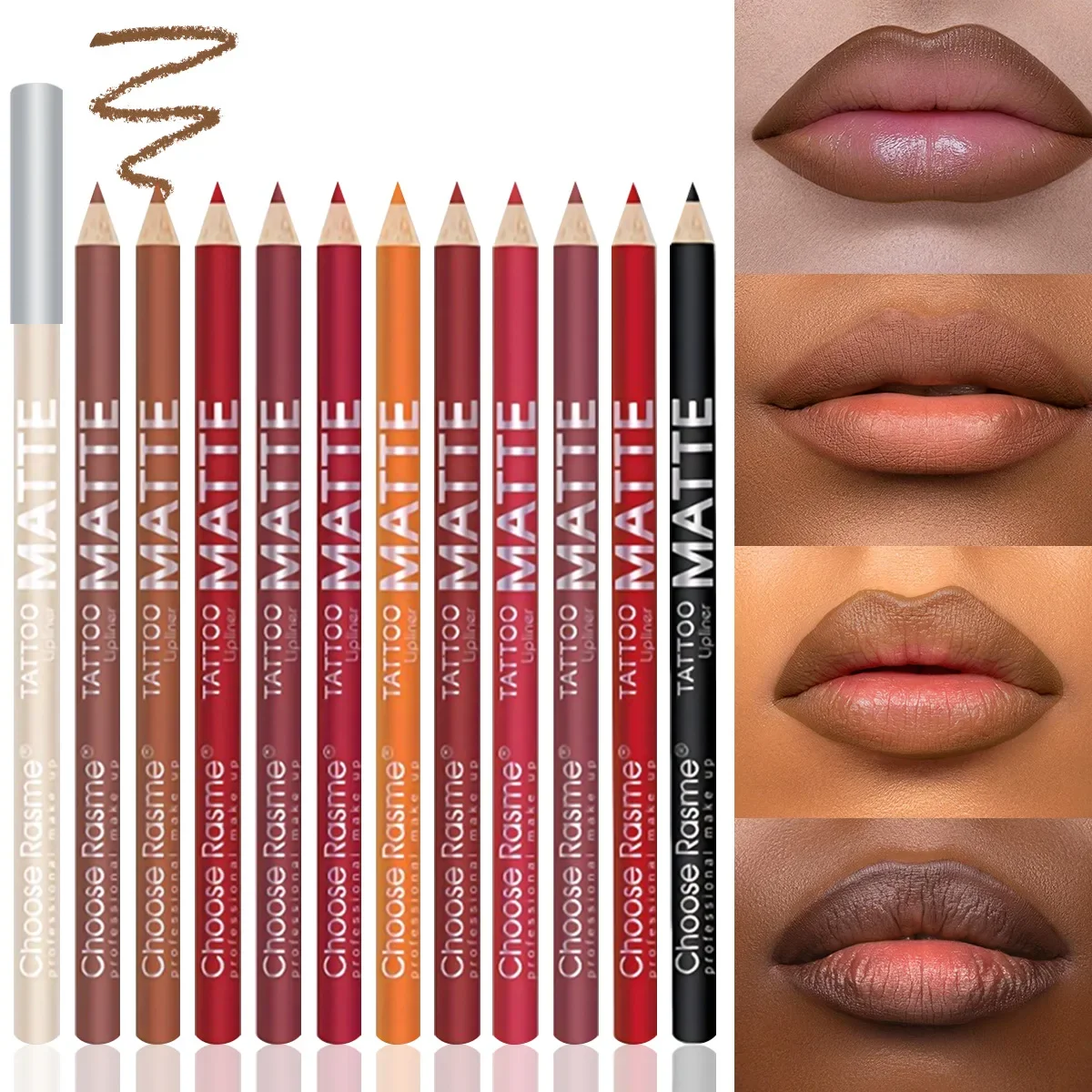 

Lip Liner Sets Waterproof Lipstick Pencil Matte Lipliner Pencil Red Contour Tint Lipstick Long Lasting Non-stick Cup Cosmeticos