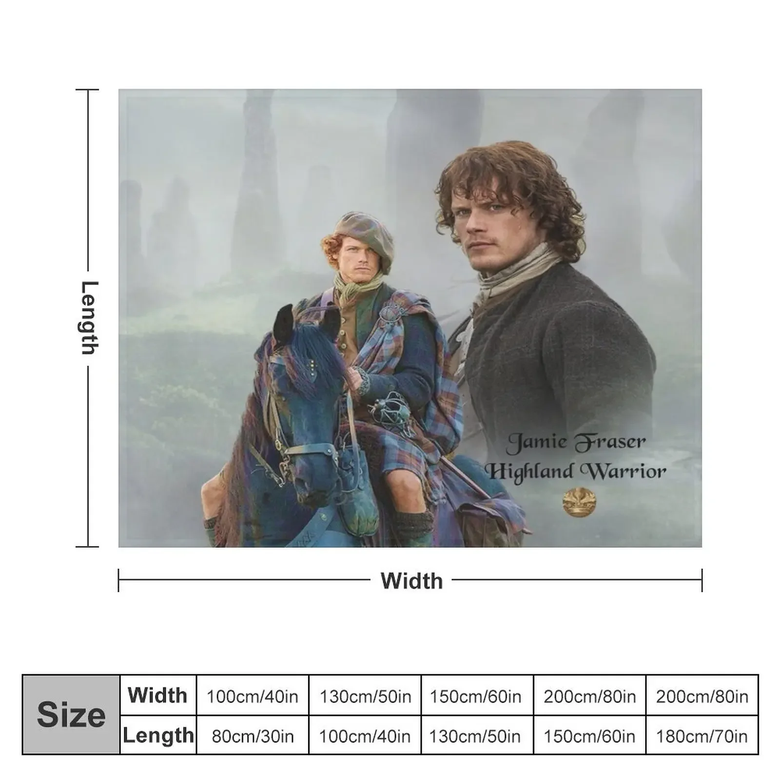 Jamie Fraser-Highland Warrior/Outlander Throw Blanket Heavy sofa bed Decoratives Blankets