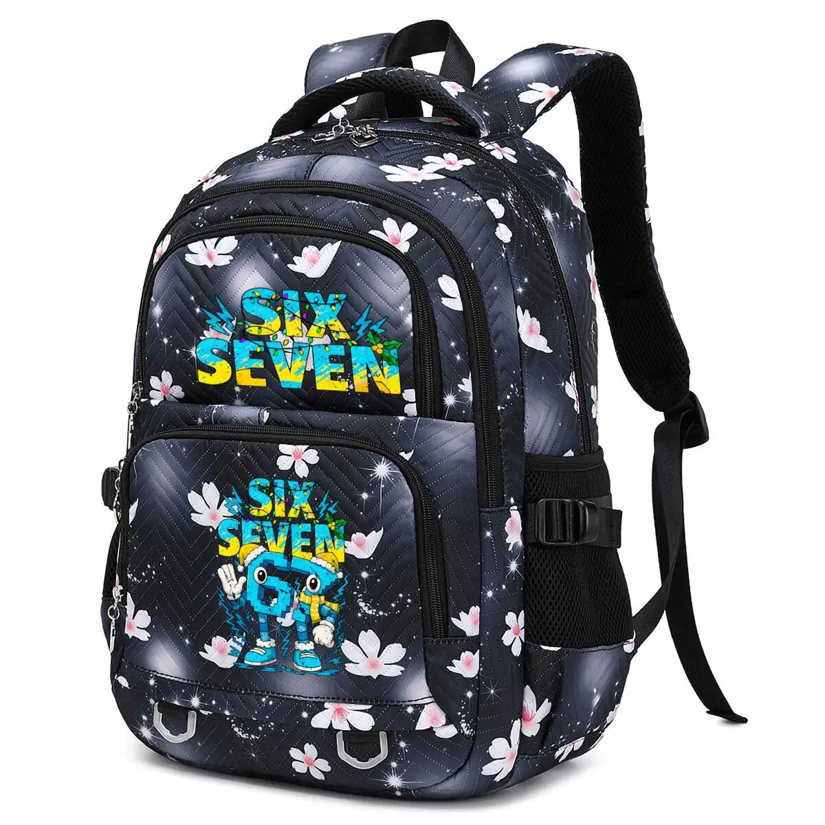 

Рюкзак Italian Brainrot Six Seven для начальной школы, для мальчиков и девочек, забавный подарок к школе, с дизайном в виде мультяшного номера 67, водонепроницаемый рюкзак