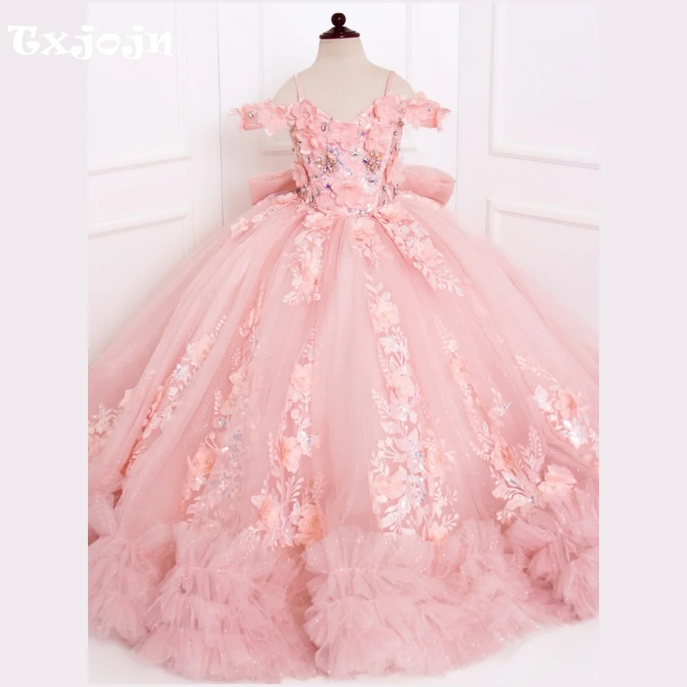 Luxury Girl's Ball Gown Flower Girl Christmas Princess Dress Toddler Teens Child Vestido Wedding Party Birthday Clothes 3-16Y