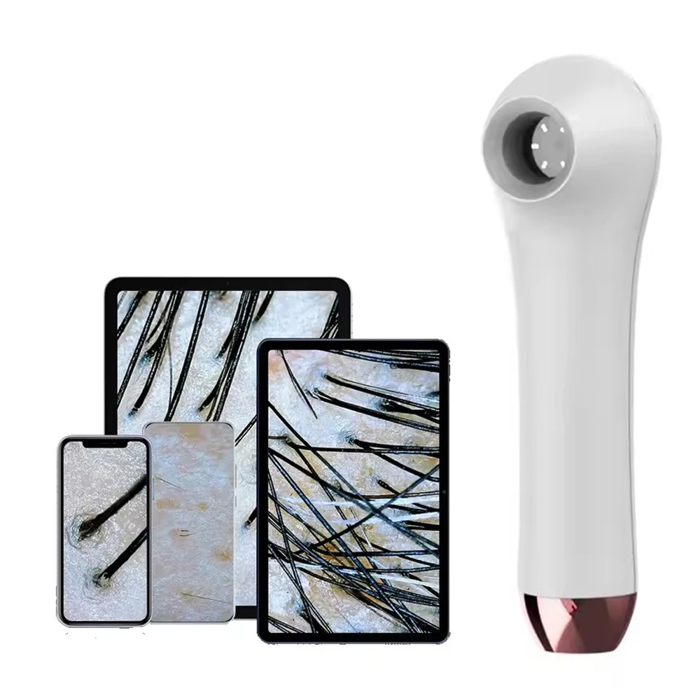 Multifunctional Scalp Skin Hair Follicle Detector HD Visual Skin Analyzer Machine Magnifier Dermatoscope Phone Tablet Connection