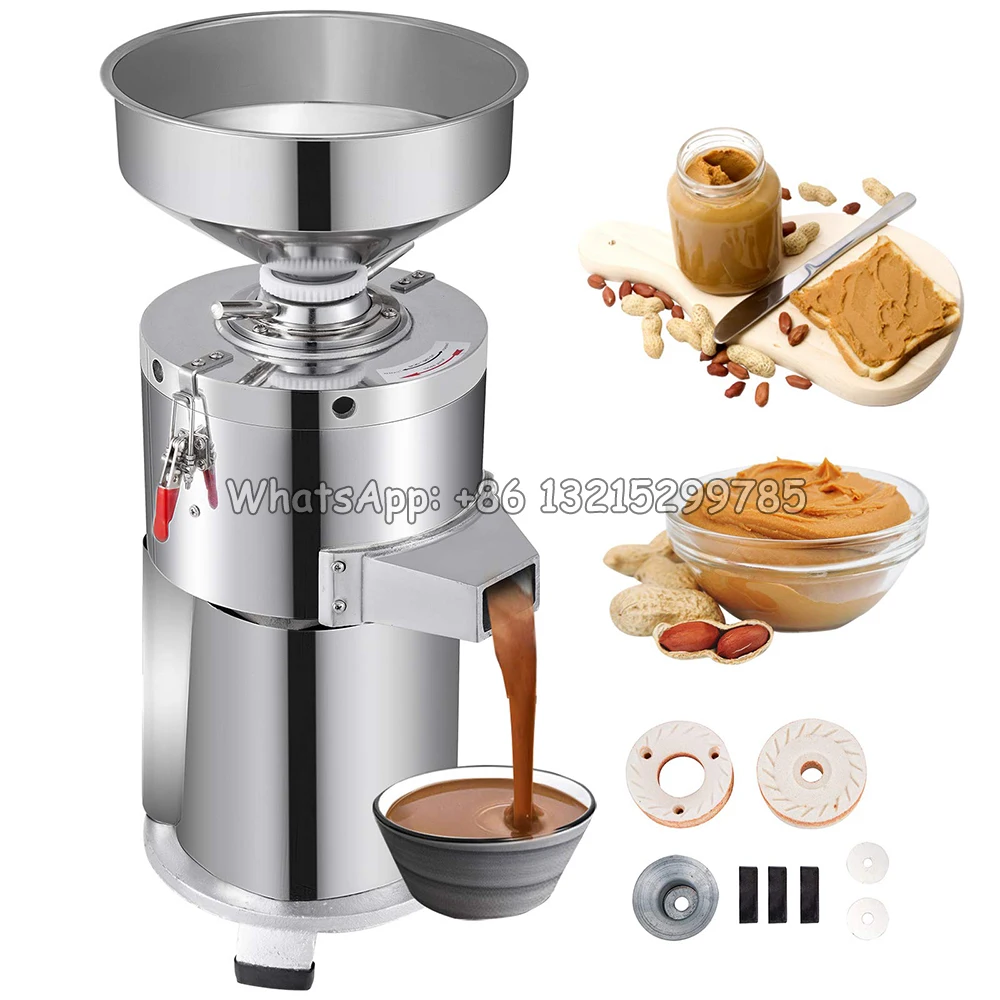 

Commercial Peanut Butter Grinder Machine 15kg/h Output Electric Peanut Sesame Home Electric Grain Grinder for Groundnut Almonds