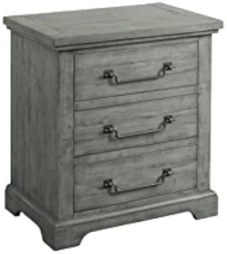 

Martin Svensson Home Beach House Solid Wood Dove Grey 2 Drawer Finger Lock Nightstand