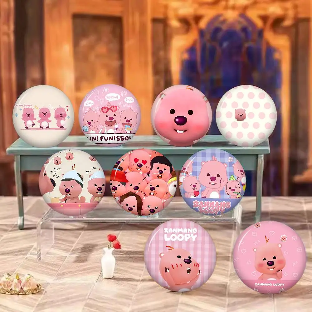 Cute Zanmang Loopy Tinplate Pin Button Custom Anime Role Old-school Brooch Cartoon Collar Badge Jewelry Gift Fans