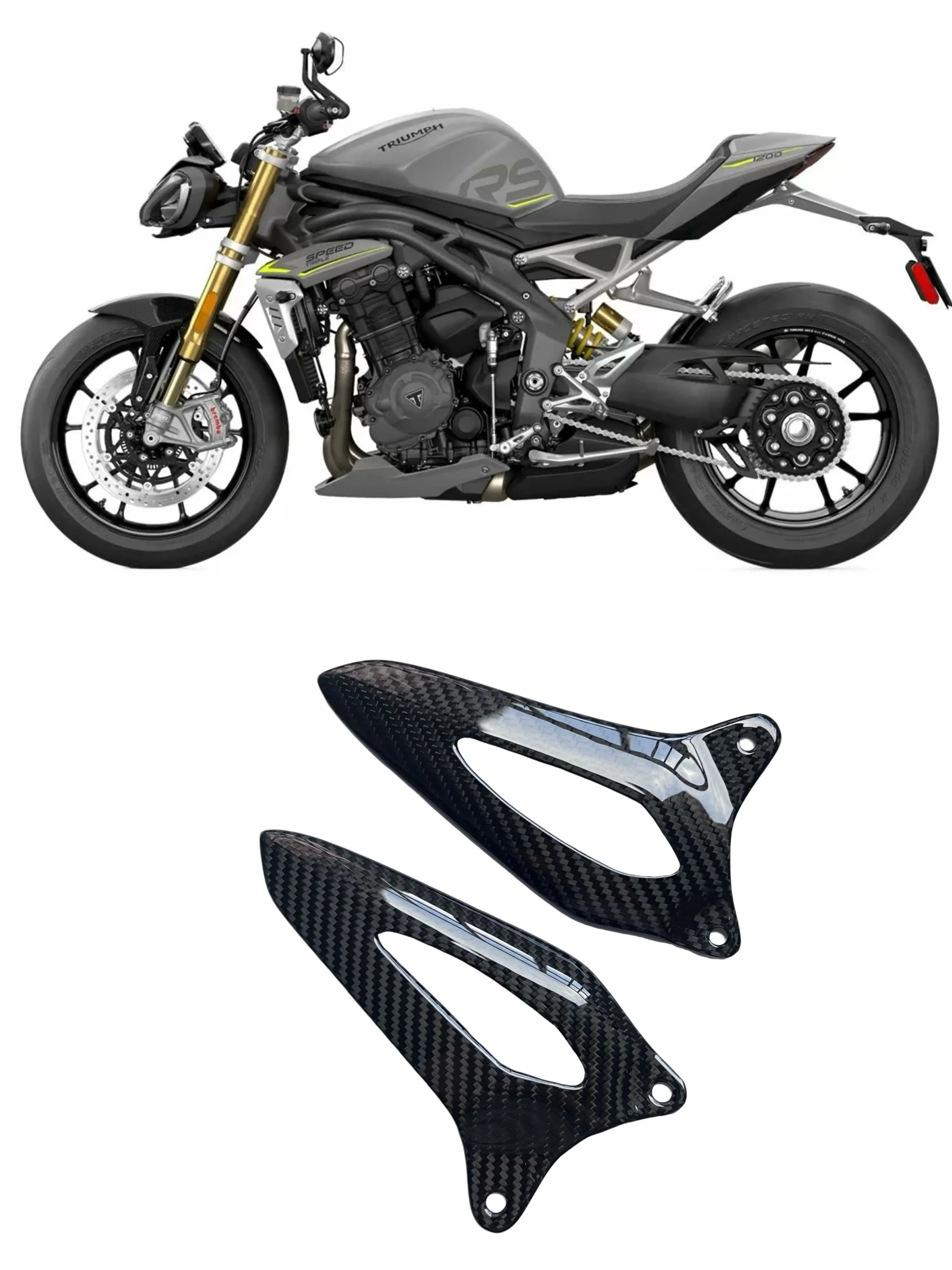 

Applicable fiber foot guard plates and foot wings for the modified motorcycle of Triumph Speed Triple 1200RS 1200RR 2021-2024