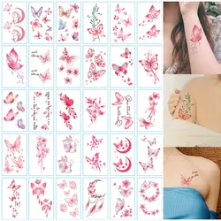 30Sheets Temporary Tattoo Stickers,Small Cute Butterfly MoonFlower Pattern Tattoo Stickers