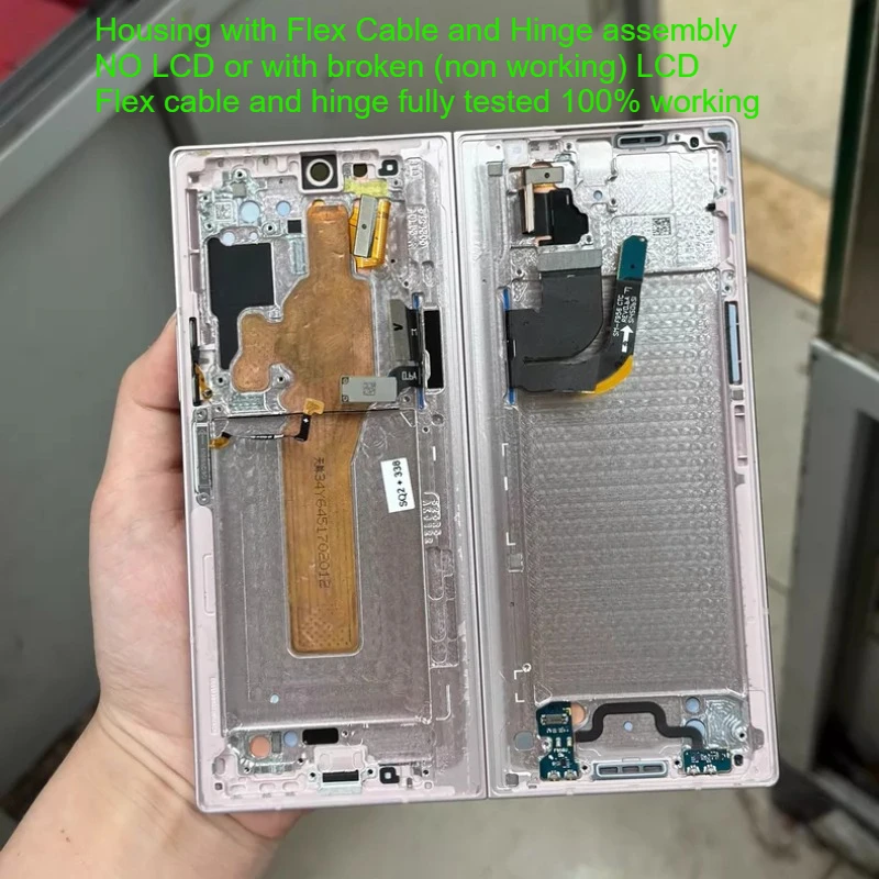 Middle Frame Housing With Hinge Rotating shaft Flex Cable Small Scratches NO LCD or Non Working LCD for Samsung Fold 6 F956