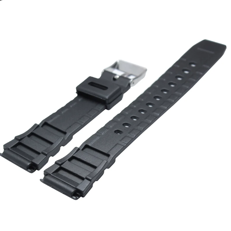 Watch Band Strap Black Sport Diving Watchband 18 20 22mm Men Silicone Bracelet With Silver Stainless Steel Pin Buckle