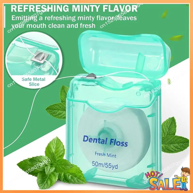 AB68 60 Pack Mini  Floss Bulk 50M Each Travel  Floss Oral Care For Teeth And Protection Green