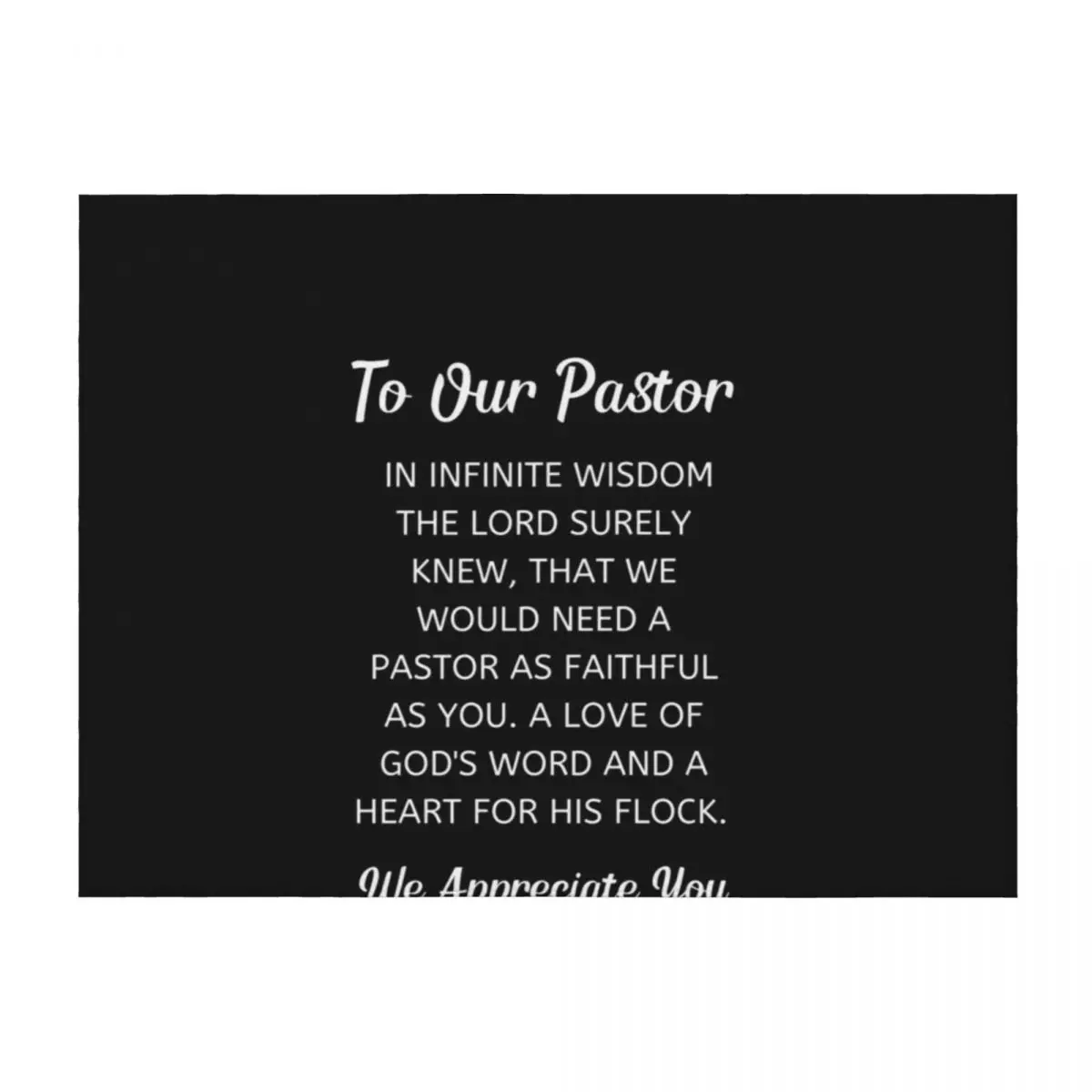 

To Our Pastor - We Appreciate You Throw Blanket Quilt Personalized Gift Designers Blankets For Sofas Blankets