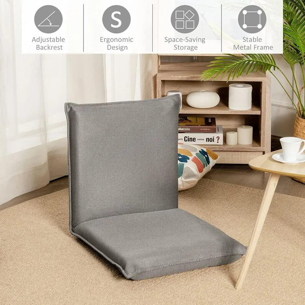 6-Position Adjustable Meditation and Gaming Chair, Portable Floor Seat, Ideal for Reading, TV Watching, and Relaxing, Suitable f view 5