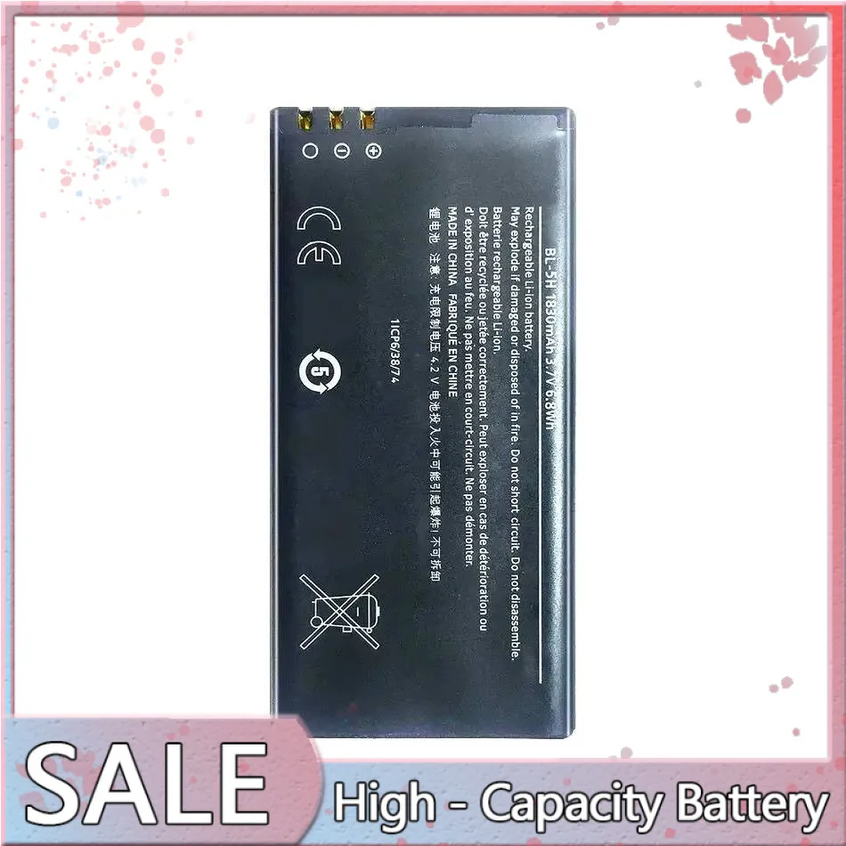 

Safe For Nokia Lumia 630 Lumia630 RM-977 RM-978 Moneypenny RM 977 978 BL 5H Mobile Phone Battery BL-5H 1830Mah Lightweight
