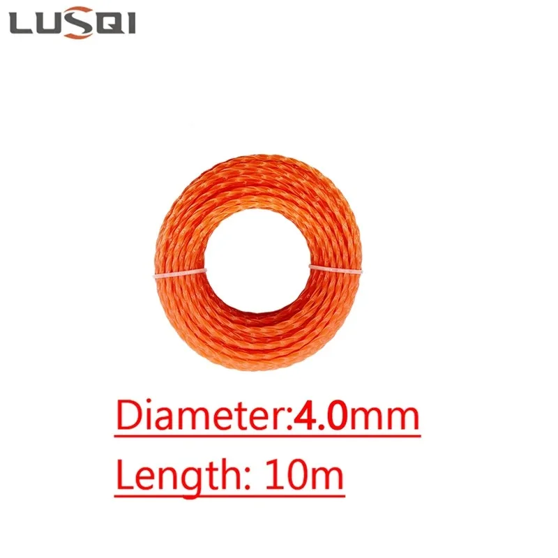 LUSQI 10m Grass Trimmer Line 2.4-4mm Nylon Brush Cutter Rope For Lawn Mower Weed Wacker String Spool Replacement