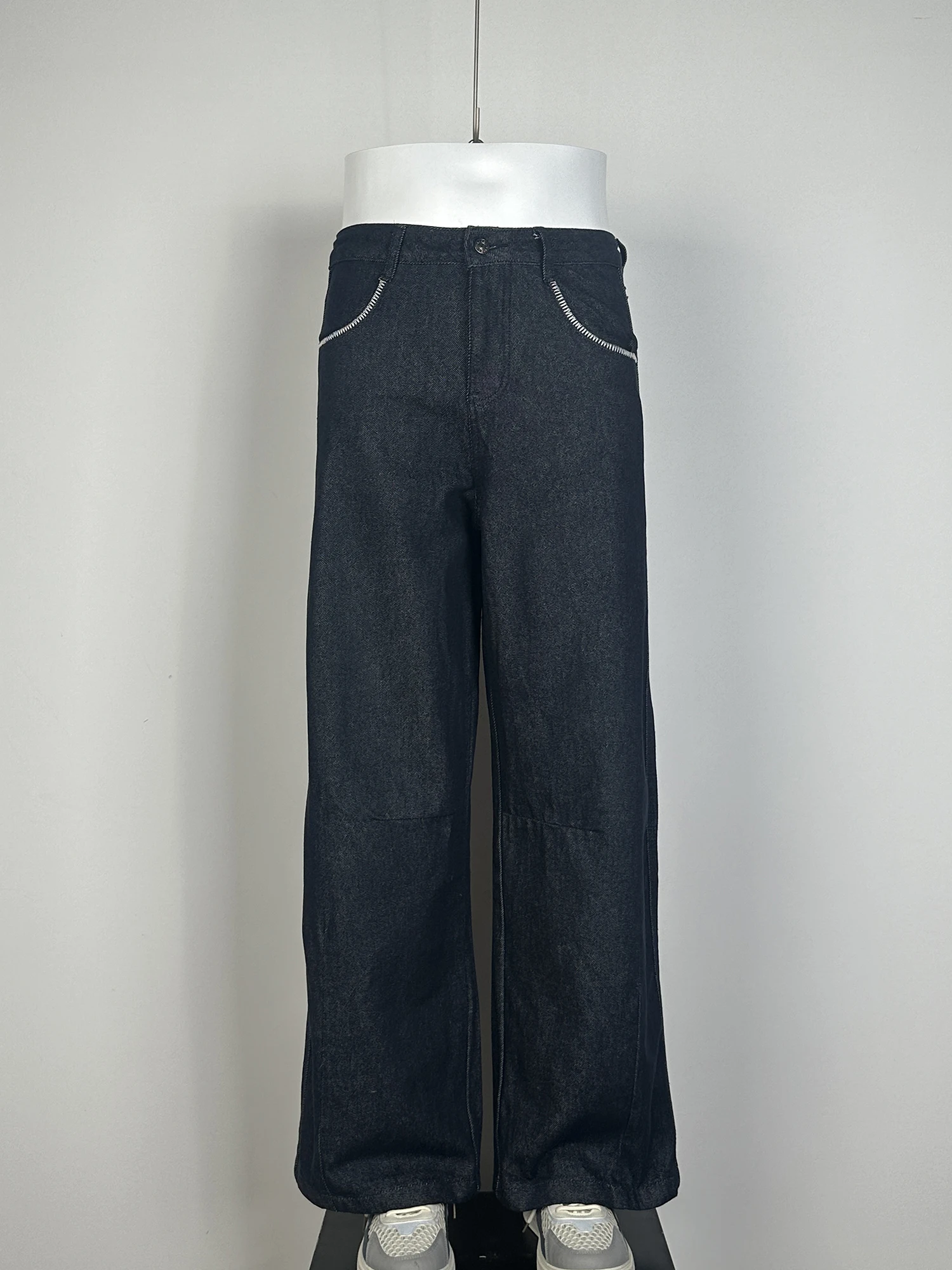 Calças Jeans Originais de Perna Reta Solta para Homens e Mulheres, Estilo Vintage, Confortáveis, em Mistura de Algodão e Poli...