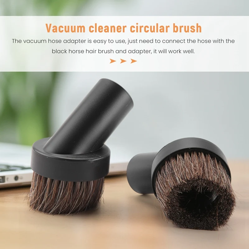 Promotion!Vacuum Cleaner Brush Round Dust Brush, 25Mm Horse Hair Vacuum Cleaner Attachment Replacement, For Most Brand Accepting