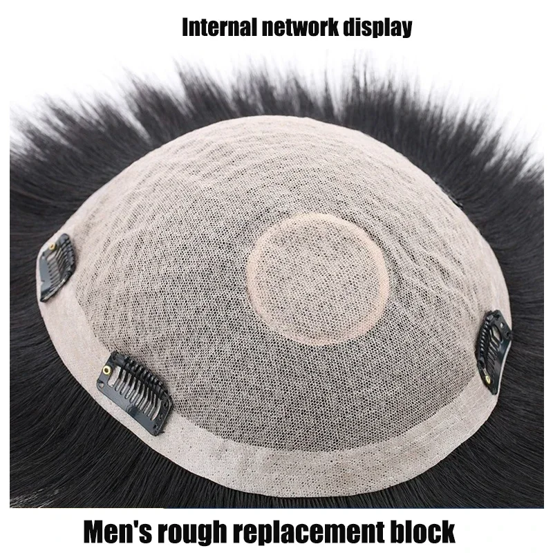 الشعر البشري الآسيوي الرجال القصير الخام كتلة الشعر المستعار استبدال كتلة البحر الأبيض المتوسط الصلع غطاء الشعر الرمادي يمكن أن تقليم بحرية
