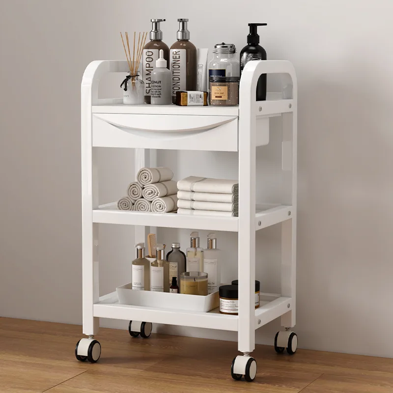 Beauty cart, small cart, movable hair salon tool cart, hair salon storage rack, multi-layer floor-standing storage rack