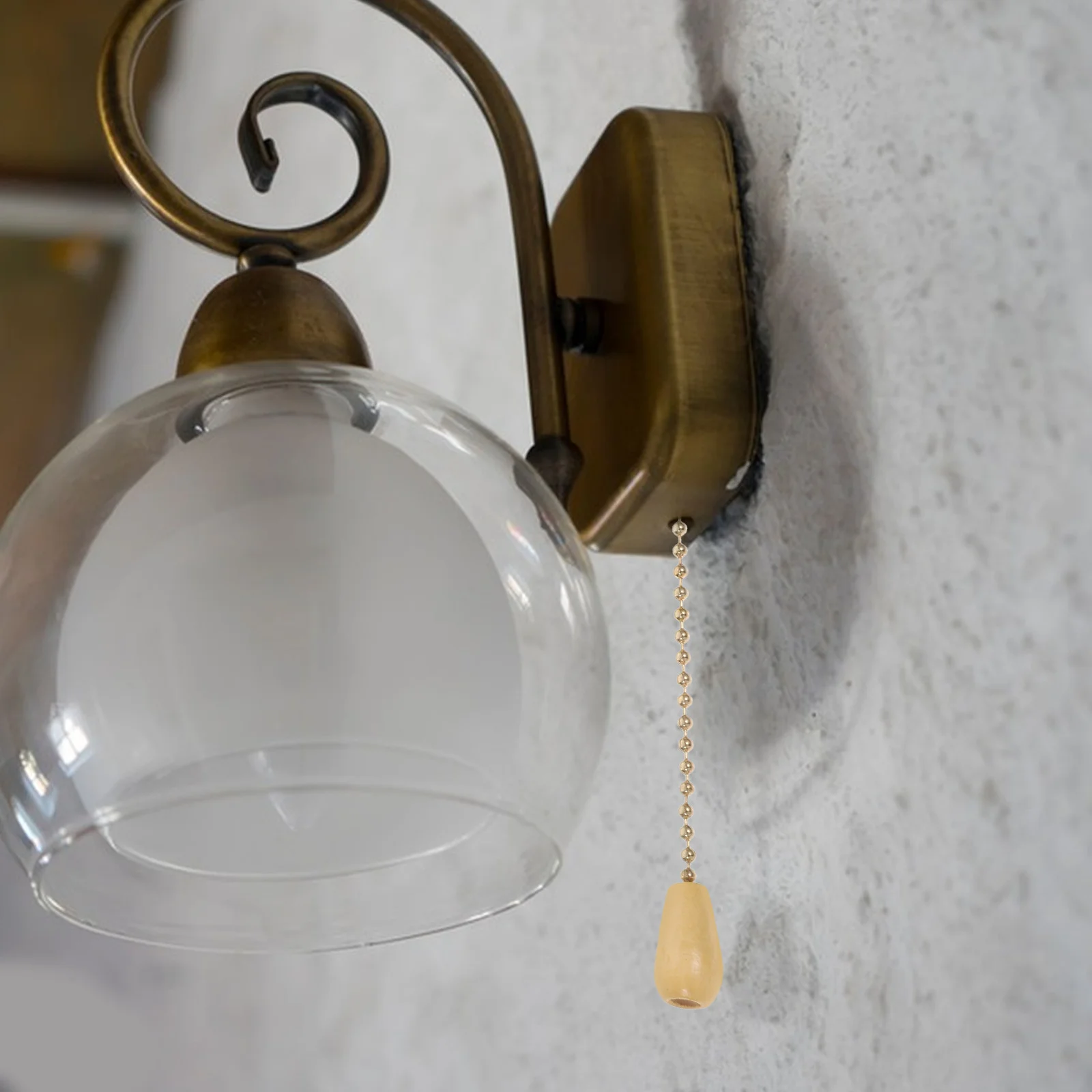 

Pull Cord Switch Brass Pull Chain For Ceiling Fan Light Wall Lamp Easy Install Vintage On-Off Replacement Decorative Chain Cord