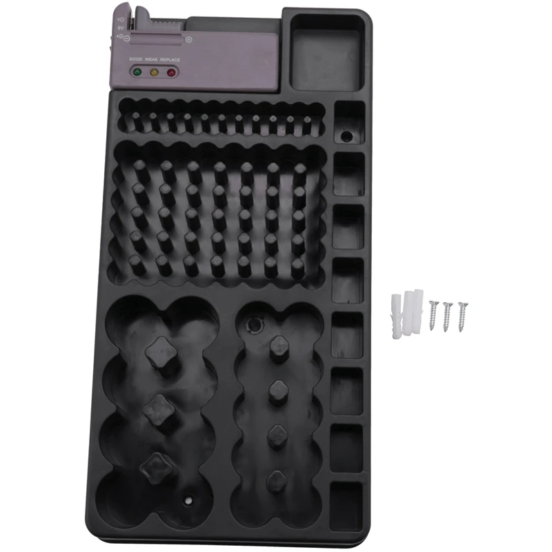 Battery Storage Box Organizer Holder With Tester Checker For AAA AA C D 9V Battery Caddy Rack Case