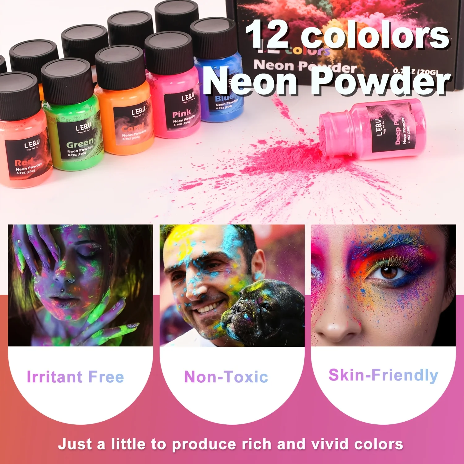 LEQU 12Colors Neon Fluorescent - Soap Making Experiment ulasan dan harga