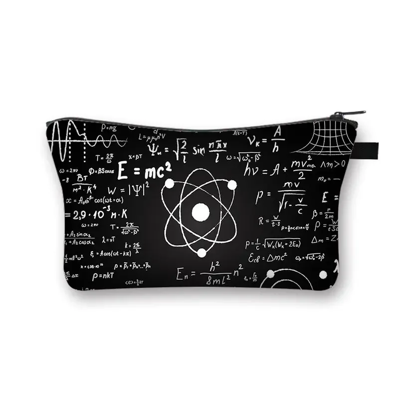 Funny Math Chemistry Physics Formula Cosmetic Bags Teenager Toiletries Bag Girls Makeup Bags Geometric Algebra Cosmetic Case