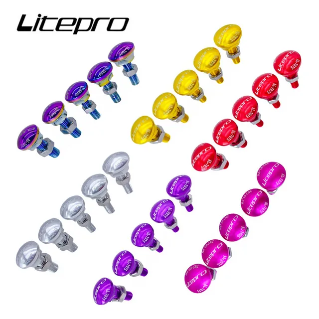 Litepro 5 sztuk śruba mocująca koła przedniego ze stopu aluminium rower składany widelec tylny śruby mocujące dla Birdy 2 3 rower