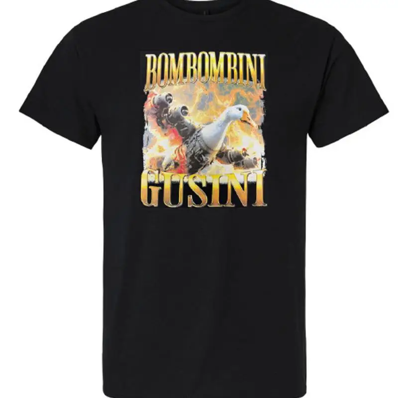 

ITALIAN BRAINROT tee BOMBOMBINI GUSINI funny Black T-shirt for kids and adults
