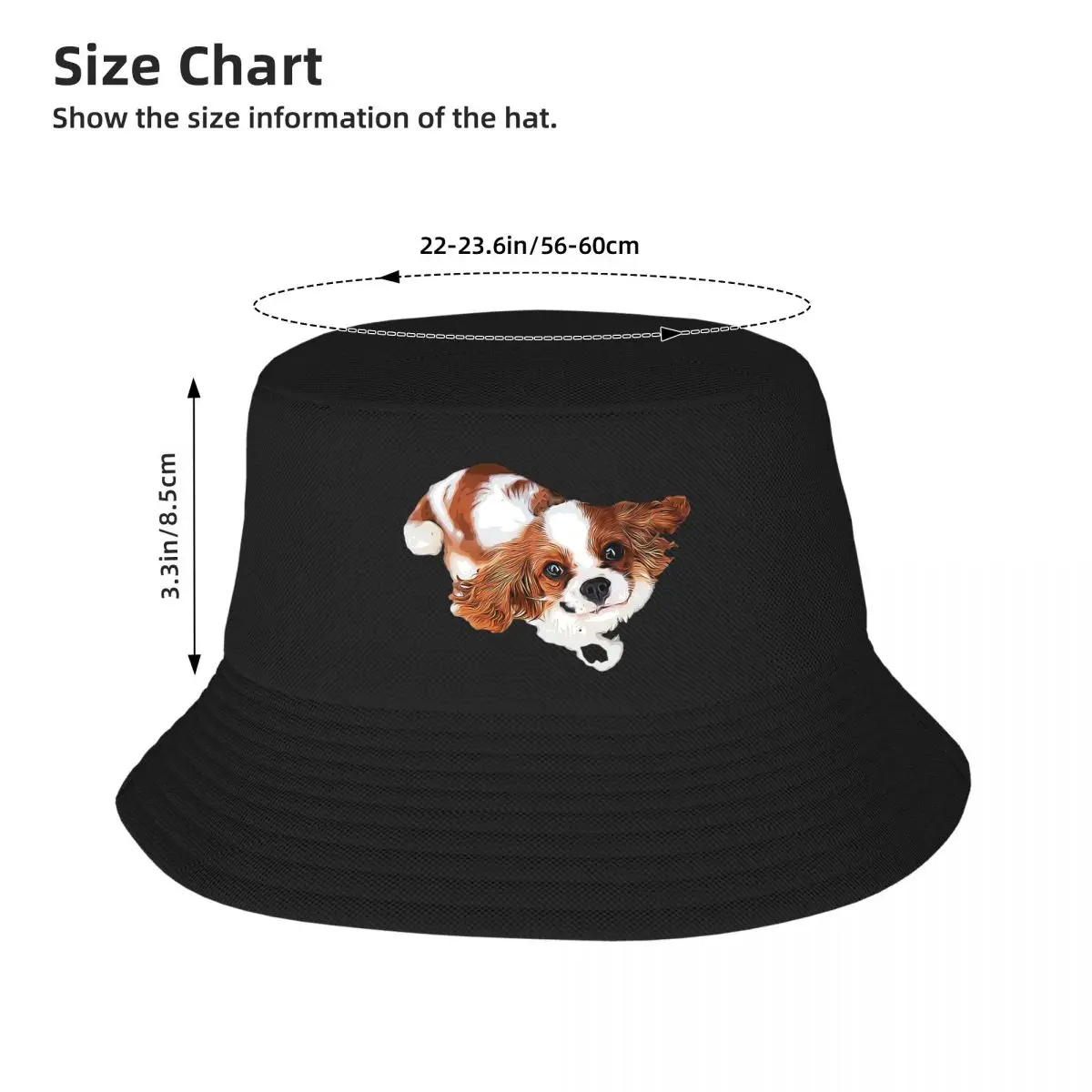 Cavalier King Charles Spaniel - Blenheim Bucket Hat Panama For Man Woman Bob Hats Cool Fisherman Hats Beach Fishing Unisex Caps