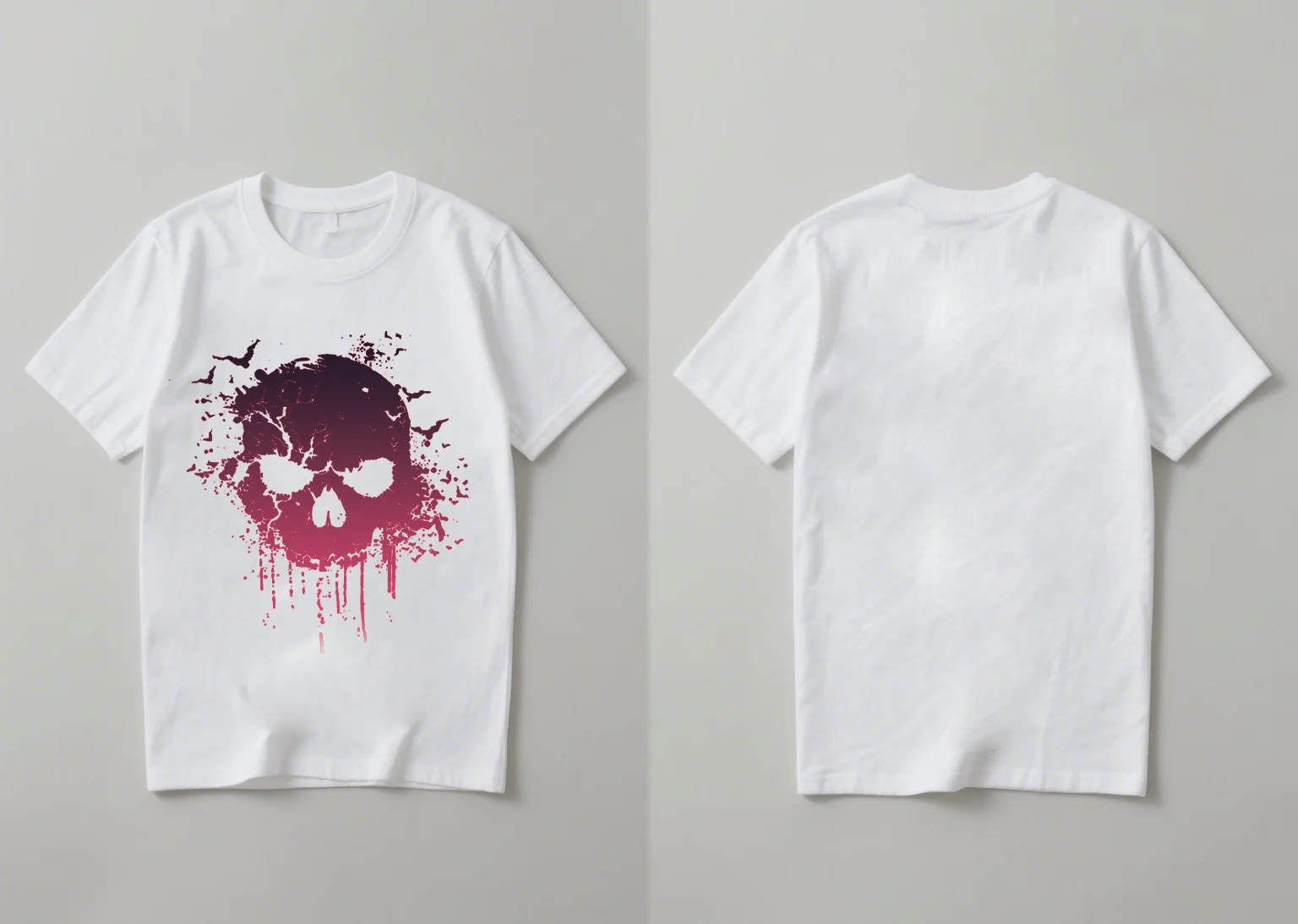 2025 new trendy casual fashion horror skull print short-sleeved shirt is suitable for both men and women comfortable and loose