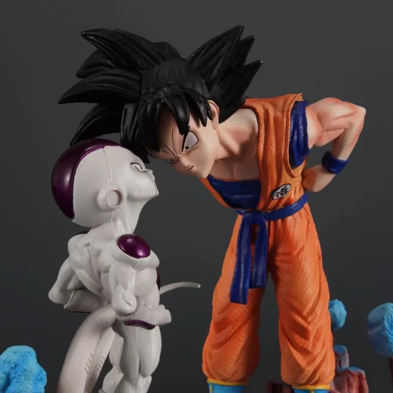 New 14cm Dragon Ball Figure Goku Frieza Looking at each other-base model gk scene model ornament anime doll birthday gift