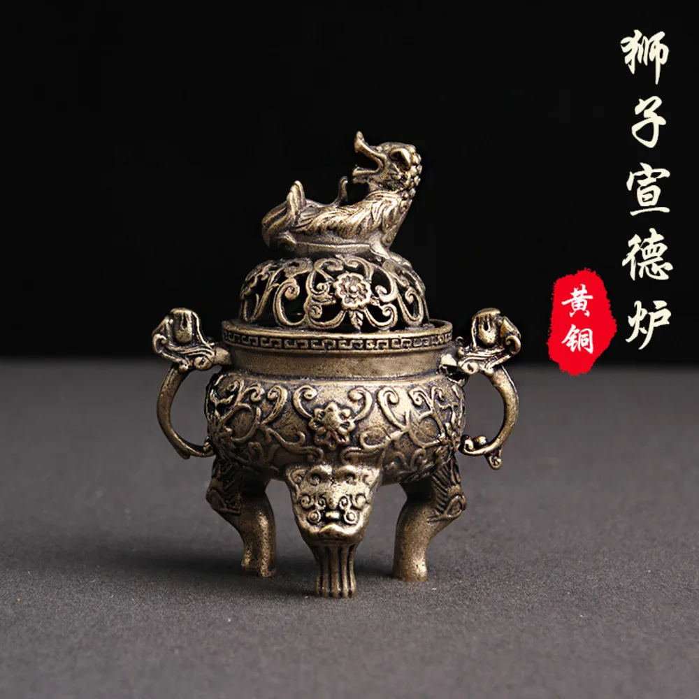 

Pure Brass to Do Old Anti-antique God Animal Lion Xuande Incense Burner Table Decoration Bronze Home Arts and Crafts Wholesale