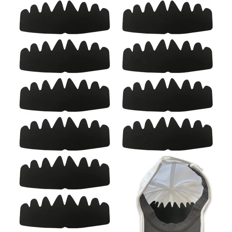 

10Pcs Black Baseball Inserts Shapers Flexible Hat Liner，Reusable Felt Sweat Caps (Eight Corn