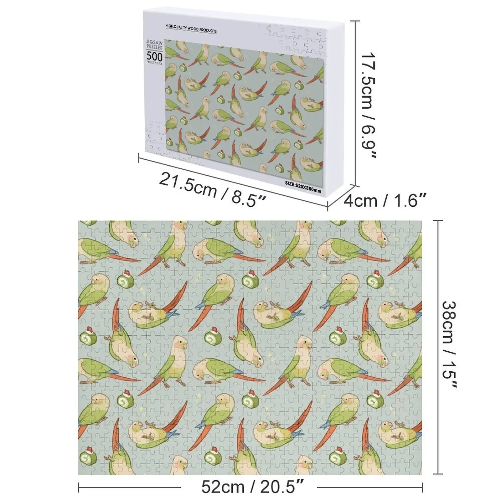 Freche Conures – Zimtfarben Puzzle, Kunstwerke, personalisiertes Spielzeugpuzzle