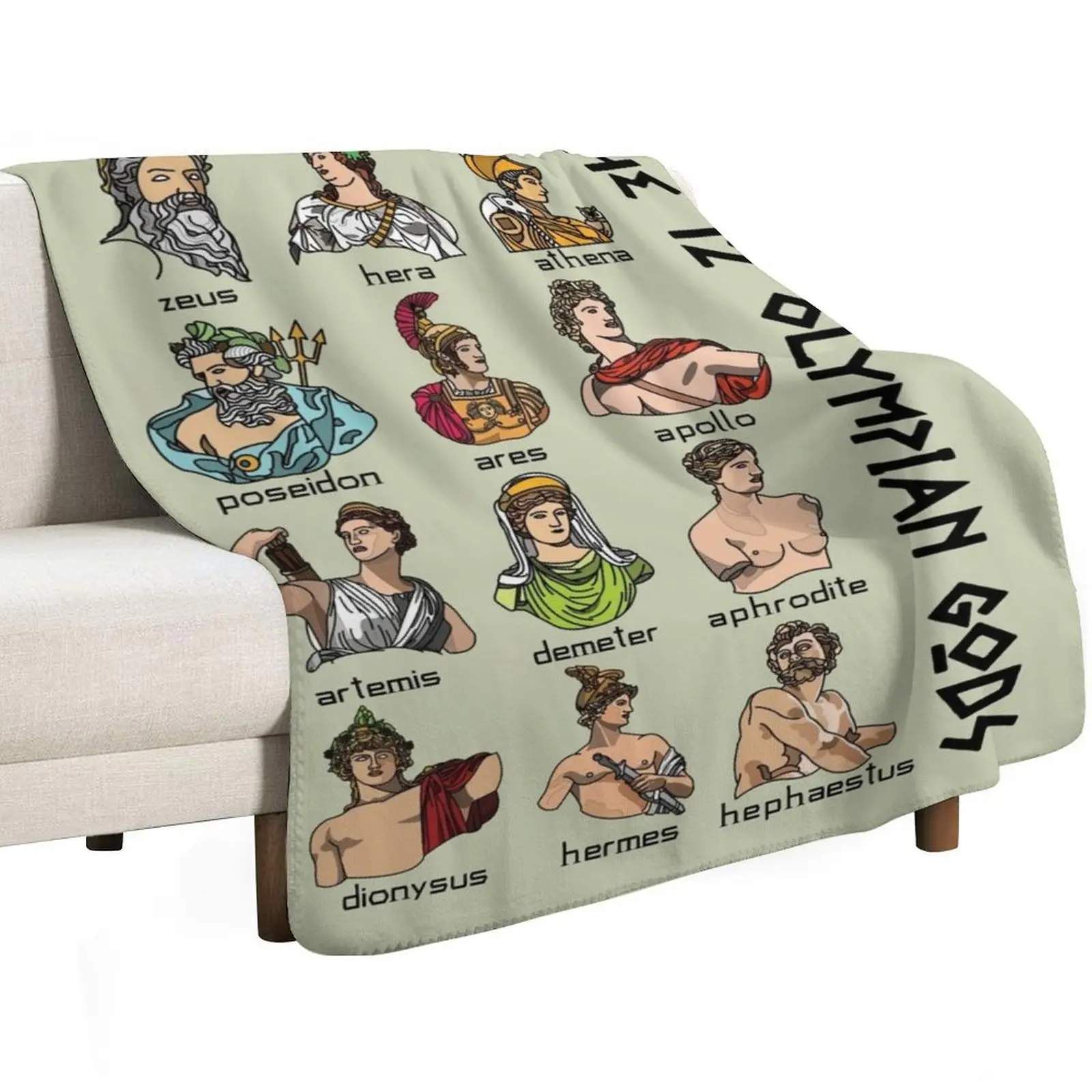 Twelve Olympians (color) : greek mythology Throw Blanket Warm For Decorative Sofa Baby Decorative Beds Sofa Hairys Blankets