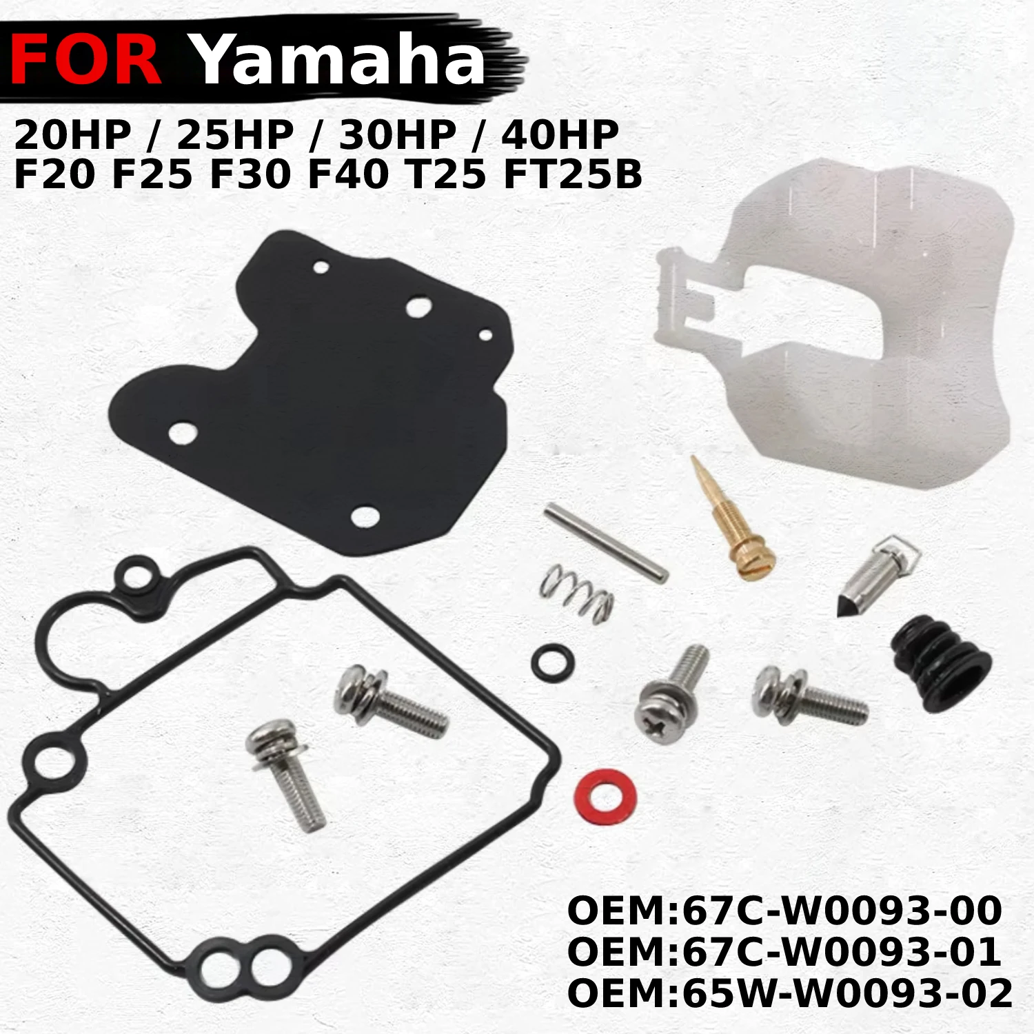 

Motorcycle Carburetor Repair Kit Outboard Parts For Yamaha 20HP 25HP 30HP 40HP OEM:67C-W0093-00 67C-W0093-01 65W-W0093-02