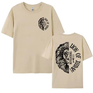Leão de Juda, männliche und weibliche katholische T -Shirt, Jesus liebt dich Ästhetik, große Tops, lässige Mode, christliche Kleidung, Sommer 6 Hauptverkäufe Christian Leao T -Shirt - №3