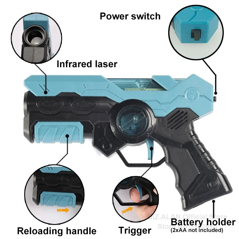 Laser Tag Battle Game Gun Set Electric Infrared Toy Guns Weapon Kids Laser Strike Pistol For Boys Children Indoor Outdoor Sports